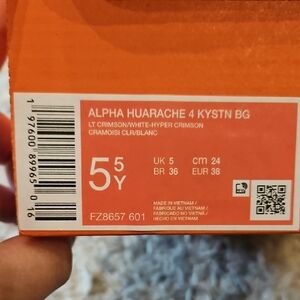 Nike Alpha Huarache 4 Kystn BG in Crimson and White